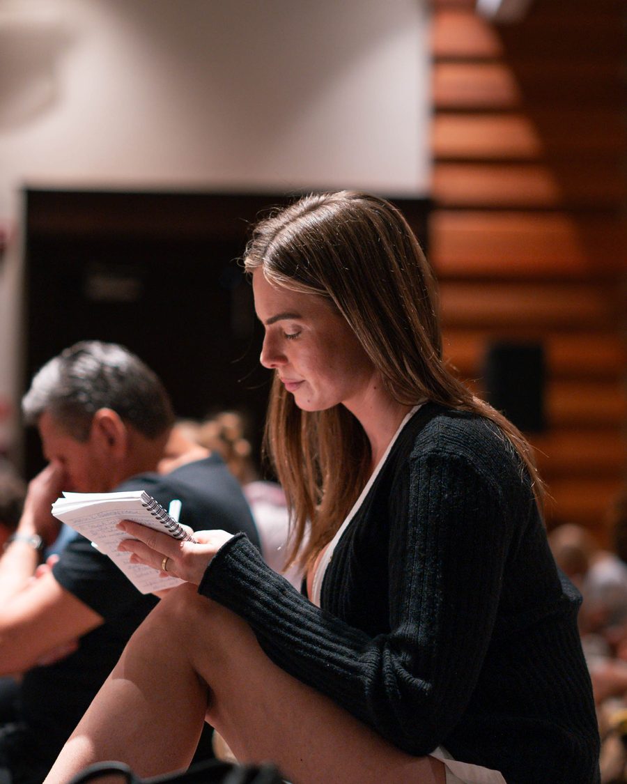 A guest journaling during a session